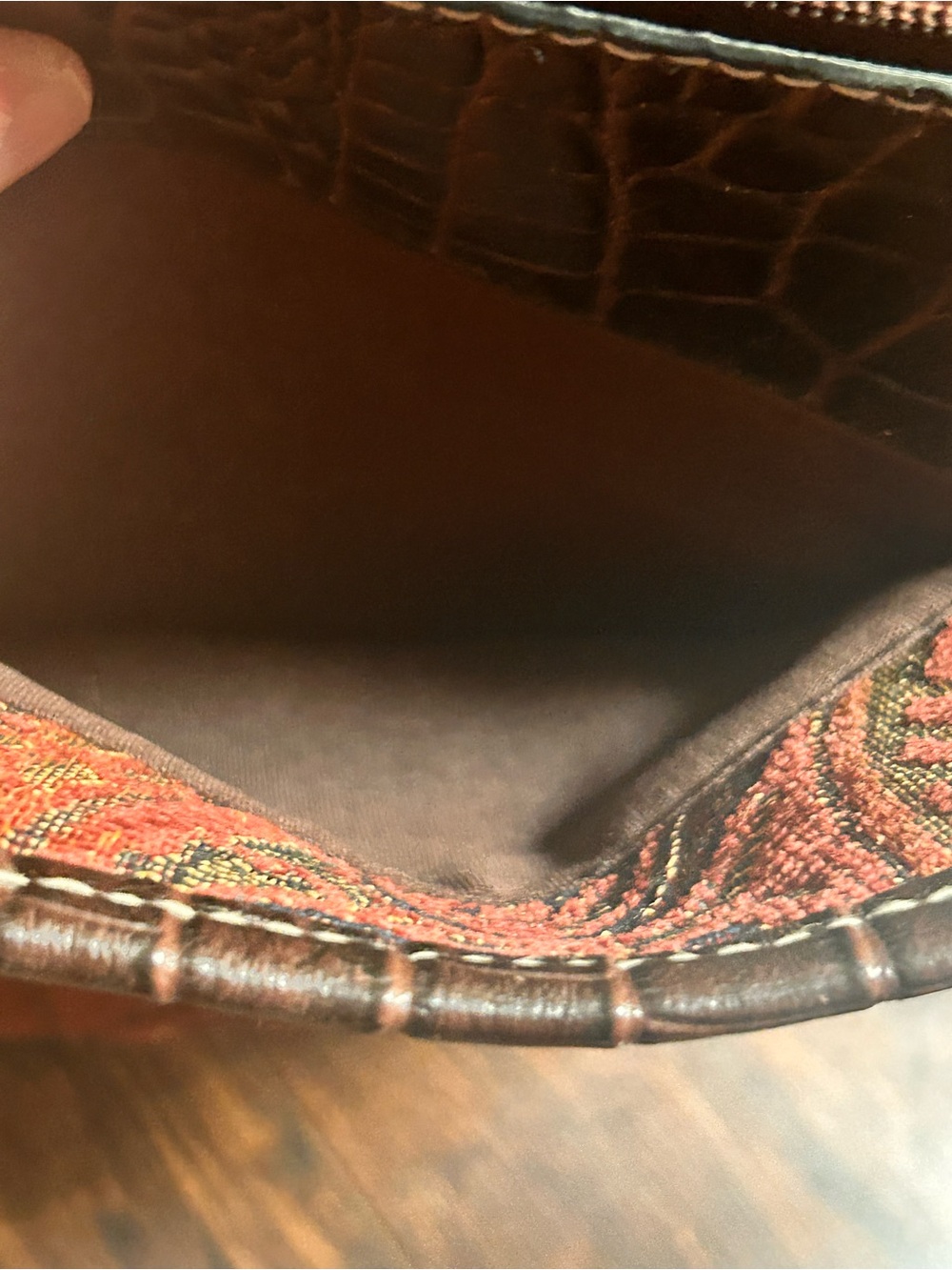 Rosetti Brown Croc-Trim Paisley Shoulder Bag #cowgirl - Picture 10 of 14
